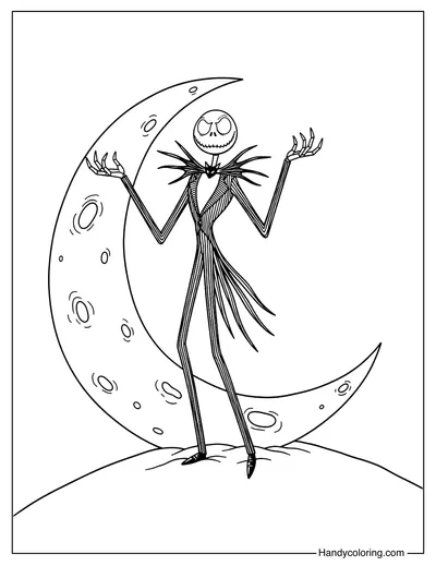 Jack Skellington Smiling Coloring Page