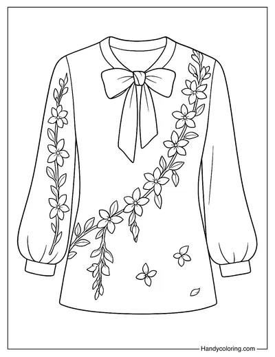 Jasmine Ribbon Blouse Coloring Page