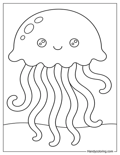 Jellyfish Floating Above the Ocean Surface