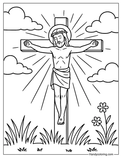 Jesus on the Cross Coloring Page
