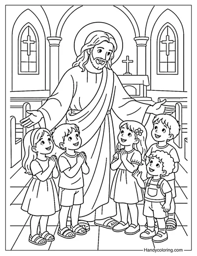 Jesus with Children in Church