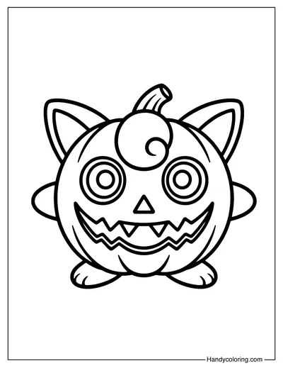 Jigglypuff Halloween Coloring Page