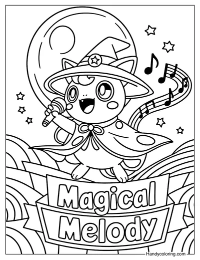 Jigglypuff Witch Coloring Page