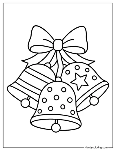 Jingle Bell Trio Coloring Page Christmas