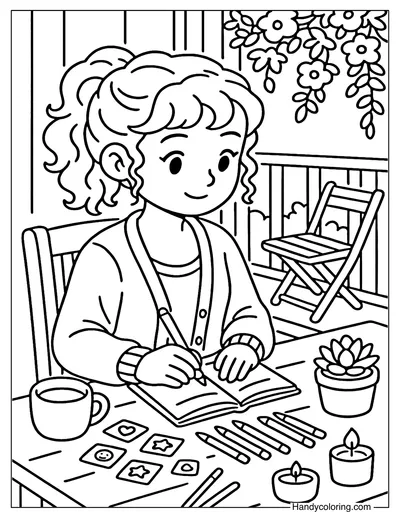 Journaling Daydream Coloring Page