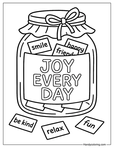 Joy Jar Coloring Page