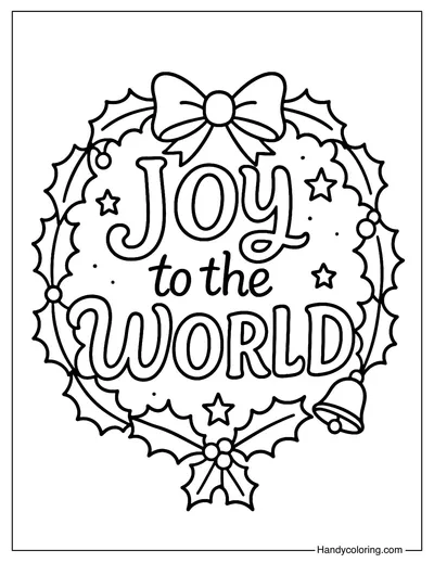 Joy to the World Christmas Coloring Page