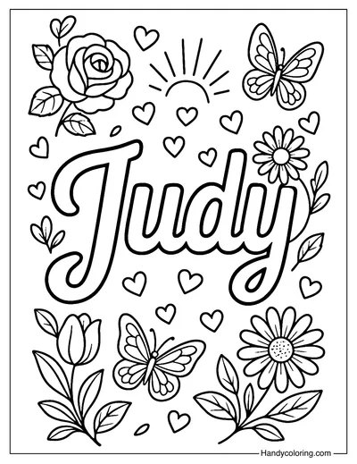 Judy Name Coloring Page