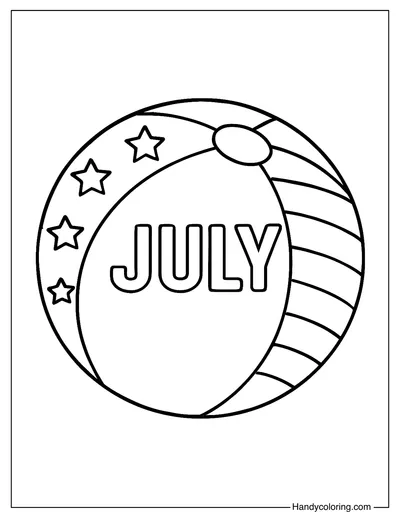 July Beach Ball Coloring Page