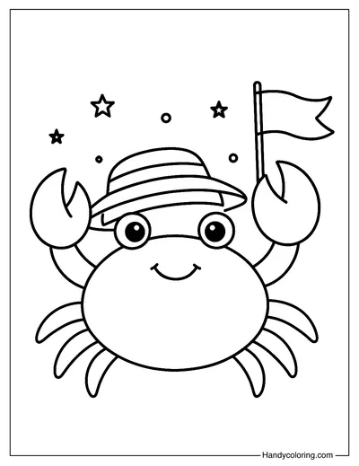July Crab Coloring Page