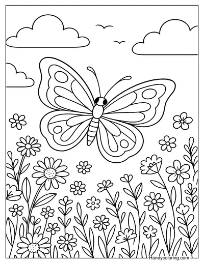 June Butterfly Coloring Page