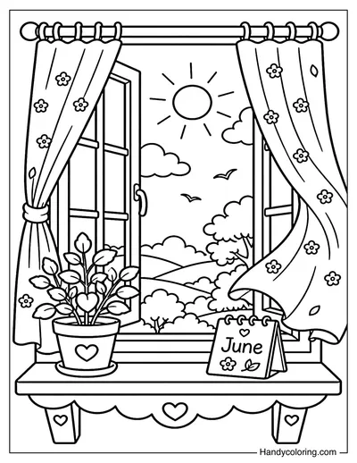 June Morning Window Scene