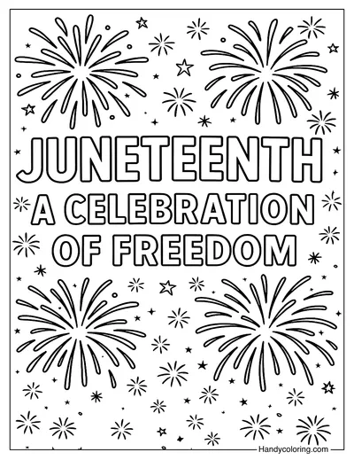 Juneteenth Fireworks Celebration Poster Coloring
