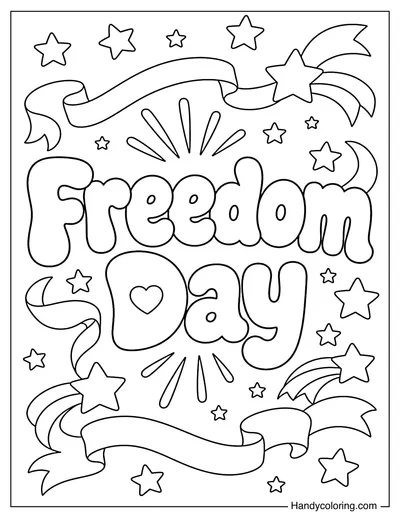 Juneteenth Freedom Day Lettering