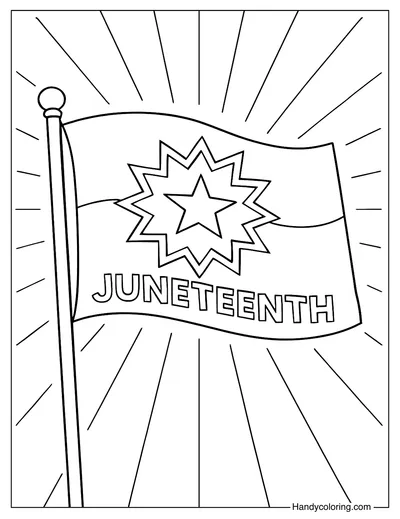 Juneteenth Freedom Flag Coloring Page