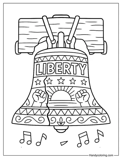 Juneteenth Liberty Bell Coloring Page