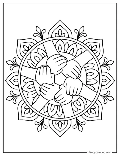 Juneteenth Mandala Coloring Page