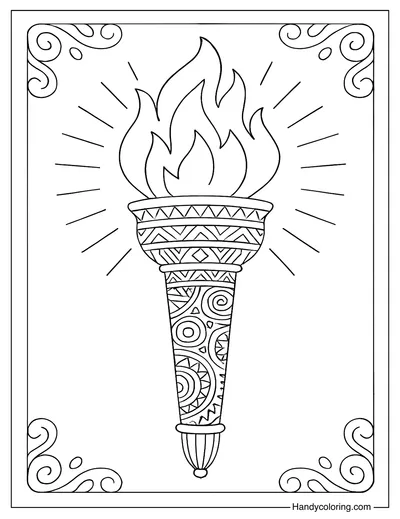Juneteenth Torch of Freedom Coloring Page