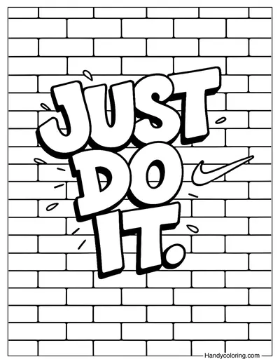 Just Do It Graffiti Coloring Page
