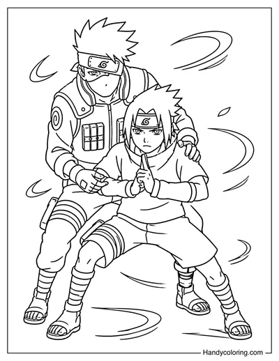 Kakashi and Sasuke Training Scene