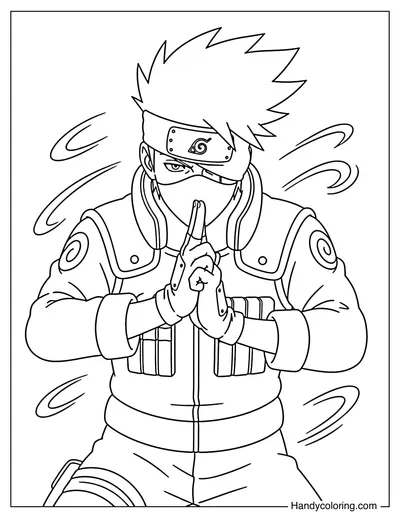 Kakashi Hatake Showing a Ninja Hand Sign