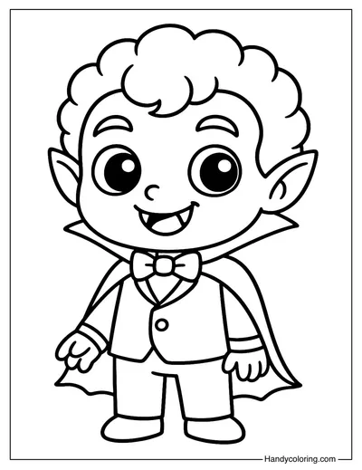 Kawaii Vampire Coloring Page