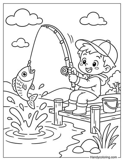 Kid Pulls Giant Fish Surprise Fishing