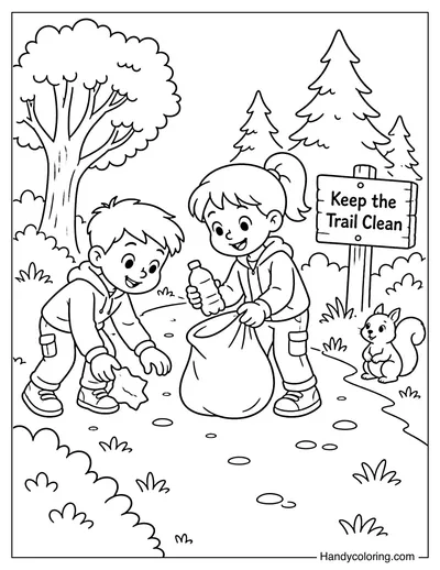 Kids Keeping the Trail Clean