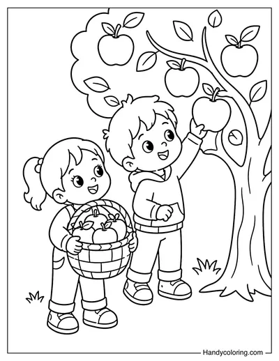 Kids Picking Apples