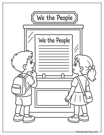 Kids Viewing the Constitution in a Museum