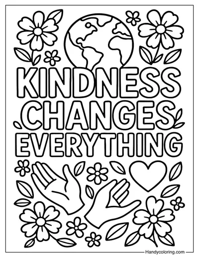 Kindness Changes Everything Coloring Page