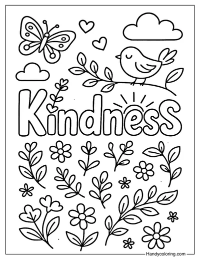 Kindness Coloring Page Free