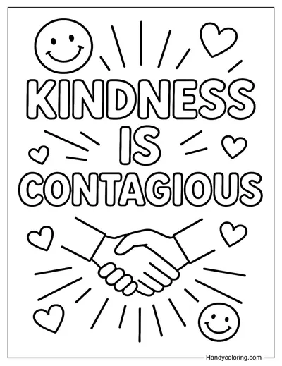 Kindness is Contagious Coloring Page
