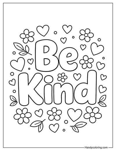 Kindness Message Coloring Page