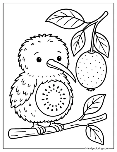 Kiwi Bird Coloring Page