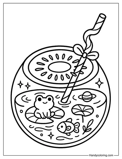 Kiwi Lagoon Sip Coloring Page