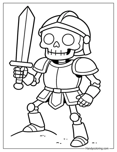 Knight Skeleton Coloring Page