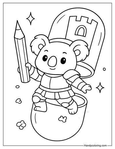 Koala Knight Capsule Coloring Page