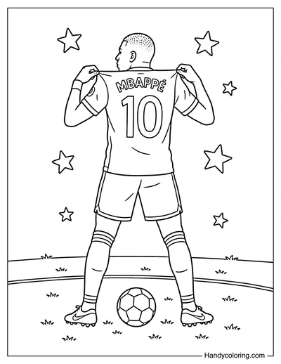 Kylian Mbappé Showing Number 10 Jersey Back
