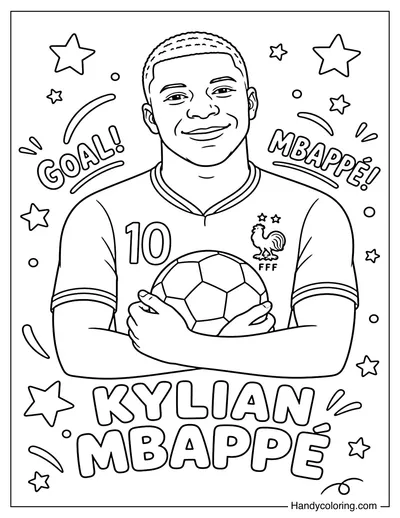 Kylian Mbappé Smiling with Ball