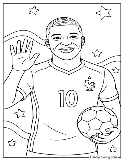 Kylian Mbappé Waving to Fans