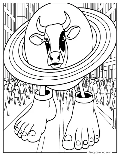La Vaca Saturno Saturnita Coloring Page