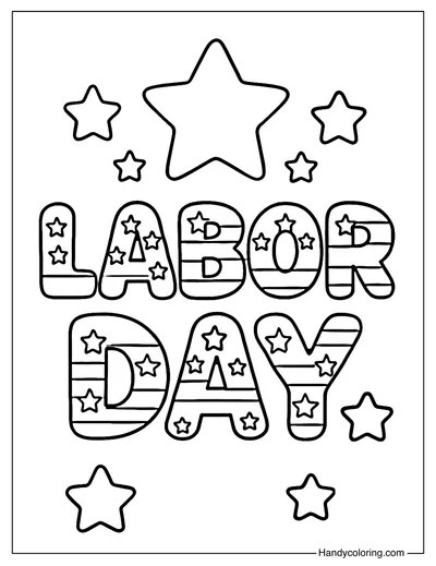 Labor Day Letters Coloring Page