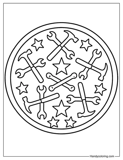 Labor Day Mandala Coloring Page