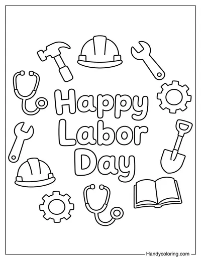 Labor Day Tools Wreath