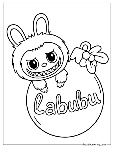 Labubu Christmas Ornament Coloring Page