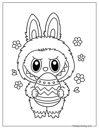 Labubu Holding Easter Egg