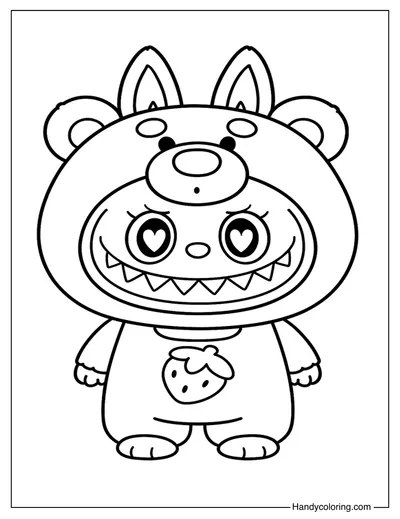 Labubu Lotso Bear Coloring Page