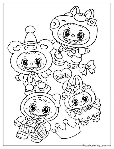 Labubu Wallpaper Coloring Page