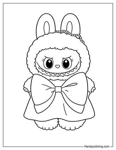 Labubu Wearing A Dress with Bow